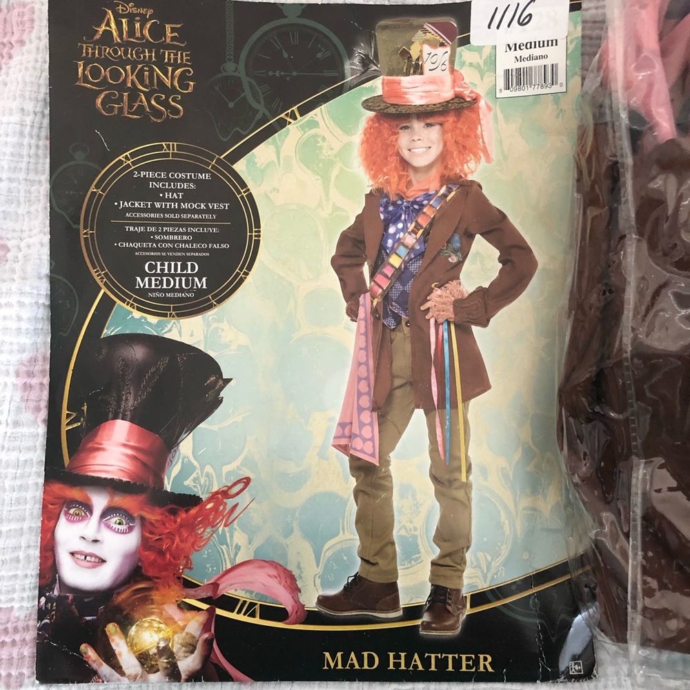 2 piece Mad Hatter Child Medium Halloween Costume